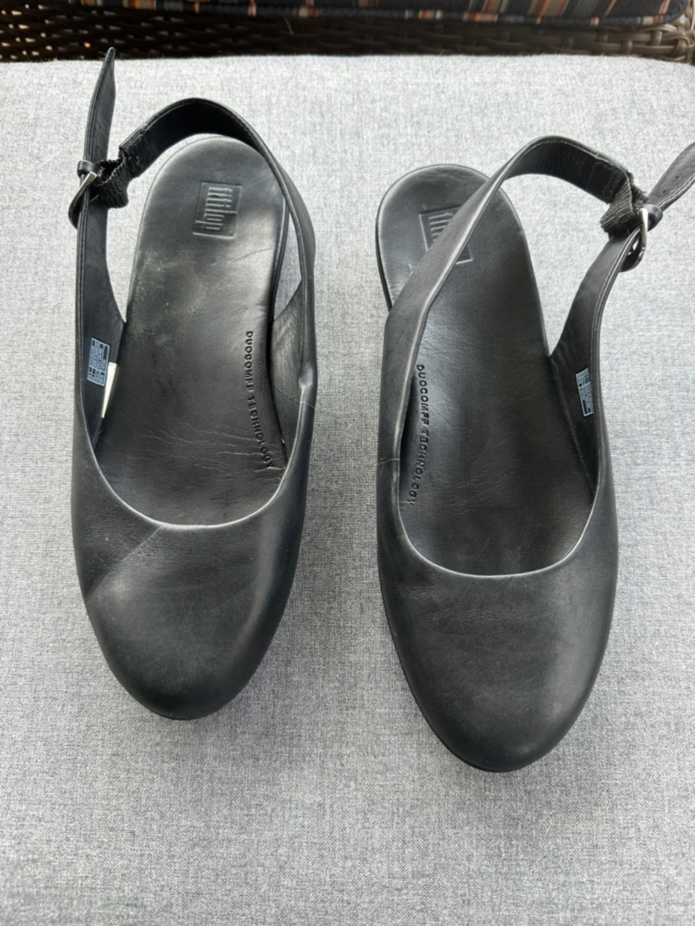 Fitflop Black Leather Slingback Sandals